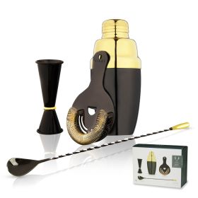 4-Piece Deco Barware Set in Two-Tone ViskiÂ