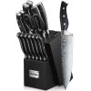 D.Perlla Knife Set, 14PCS German Stainless Steel Kitchen Knives Block Set with Built-in Sharpener, Black