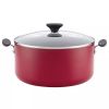 10qt Aluminum Nonstick Wide Stock Pot Red