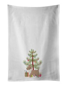 NEW Yorkiepoo #2 Christmas Tree Kitchen Towel Set of 2 White Dish Towels Decorative Bathroom Hand towel for Hand, Face, Hair, Yoga, Tea, Dishcloth