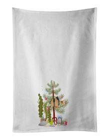 NEW Tiger Barb Merry Christmas Kitchen Towel Set of 2 White Dish Towels Decorative Bathroom Hand towel for Hand, Face, Hair, Yoga, Tea, Dishcloth