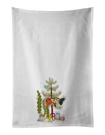 NEW Ranchu Goldfish Merry Christmas Kitchen Towel Set of 2 White Dish Towels Decorative Bathroom Hand towel for Hand, Face, Hair, Yoga, Tea, Dishcloth