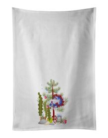 NEW Comb Tail Betta Merry Christmas Kitchen Towel Set of 2 White Dish Towels Decorative Bathroom Hand towel for Hand, Face, Hair, Yoga, Tea, Dishcloth