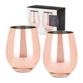 Copper Stemless Wine Glasses by ViskiÂ