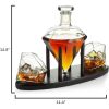 Whiskey Decanter with 2 Diamond Glasses Liquor, 750 ML Whiskey Decanter, Great Valentine's Day Gift Ideas