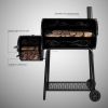 CC1830F Grill With Offset Smoker Barrel Charcoal BBQ Outdoor Backyard Cooking Barbecue 811 Sq. Inches Space Black Kitchen Dining