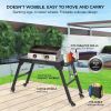 Portable Outdoor Grill Table, Wheels Spice Rack Tissue Holder Collapsible Grill Carts, Garden Barbecue Grill