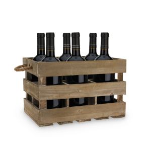 Wooden 6-Bottle Crate by TwineÂ