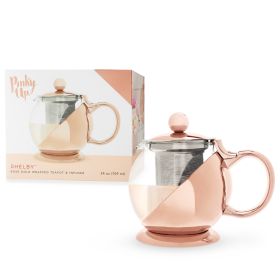 Shelbyâ Glass and Rose Gold Wrapped Teapot by Pinky Up