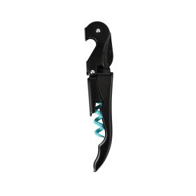 Truetapâ: Double-Hinged Corkscrew in Matte Black with Blue W