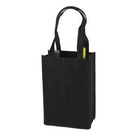 2 Bottle Non Woven Tote In Black by True