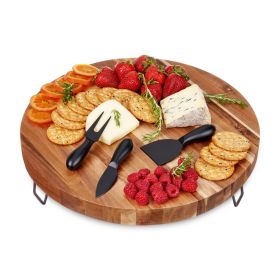 Acacia Footed Cheese Board & Knife Set by Twine LivingÂ