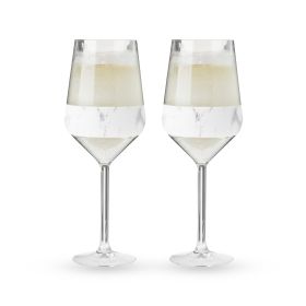 Wine FREEZE Stemmed in Marble (set of 2)  by HOSTÂ