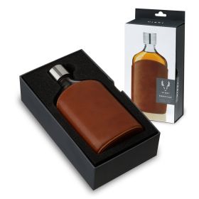 Admiral Parker Leather-Wrapped Glass Flask ViskiÂ