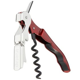 Truetapâ: Double-Hinged Waiter's Corkscrew in Metallic Red