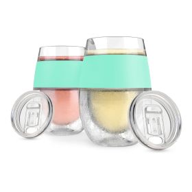 Wine FREEZEâ Cooling Cups in Mint (set of 2) and lids by HOS