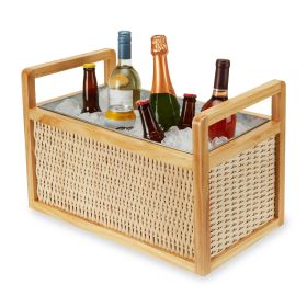 Rattan & Wood Beverage Tub by Twine Livingâ