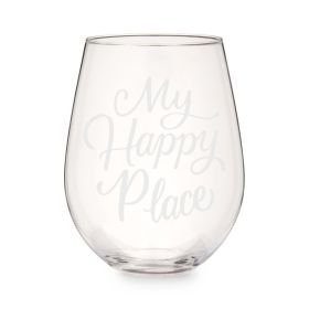 My Happy Place Stemless Wine Glass by TwineÂ