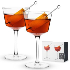 Angled Crystal Nick & Nora Glasses by ViskiÂ