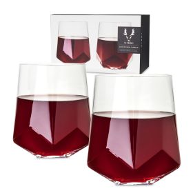 Seneca Crystal Faceted Wine Glasses ViskiÂ