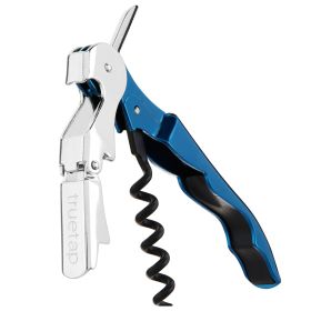 Truetapâ: Double-Hinged Waiter's Corkscrew in Metallic Blue