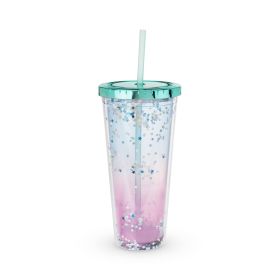Mermaid Glitter 24 Oz Drink Tumbler BlushÂ