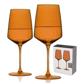 Reserve Nouveau Crystal Wine Glasses in Amber ViskiÂ