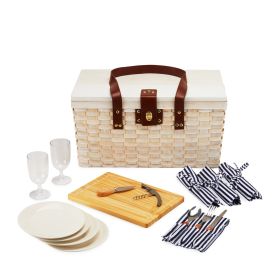 Tahoe Cream Picnic Basket for Four by Twine LivingÂ