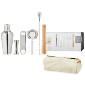 Stainless Steel Travel Barware Set in Silver ViskiÂ