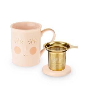 Annetteâ Hello Beautiful Ceramic Tea Mug & Infuser by Pinky