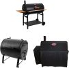 Outlaw Charcoal Grill and Smoker With Cast Iron Grates Warming Rack Barbecue Model 2137 BBQ Kitchen Dining Bar Home Garden