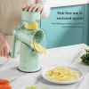 5 In 1 Rotary Cheese Grater With Handle Manual Vegetable Graters Shredder Slicer Nuts Grinder With Strong Suction Base