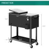 Patio Cooler Cart, for Beverage, Cooler Cart with Bottle Opener Drainage, Patio Coolers on Wheels, Rolling Cooler Cart